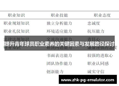 提升青年球员职业素养的关键因素与发展路径探讨