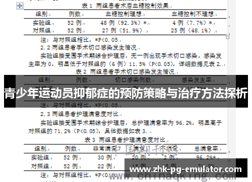 青少年运动员抑郁症的预防策略与治疗方法探析